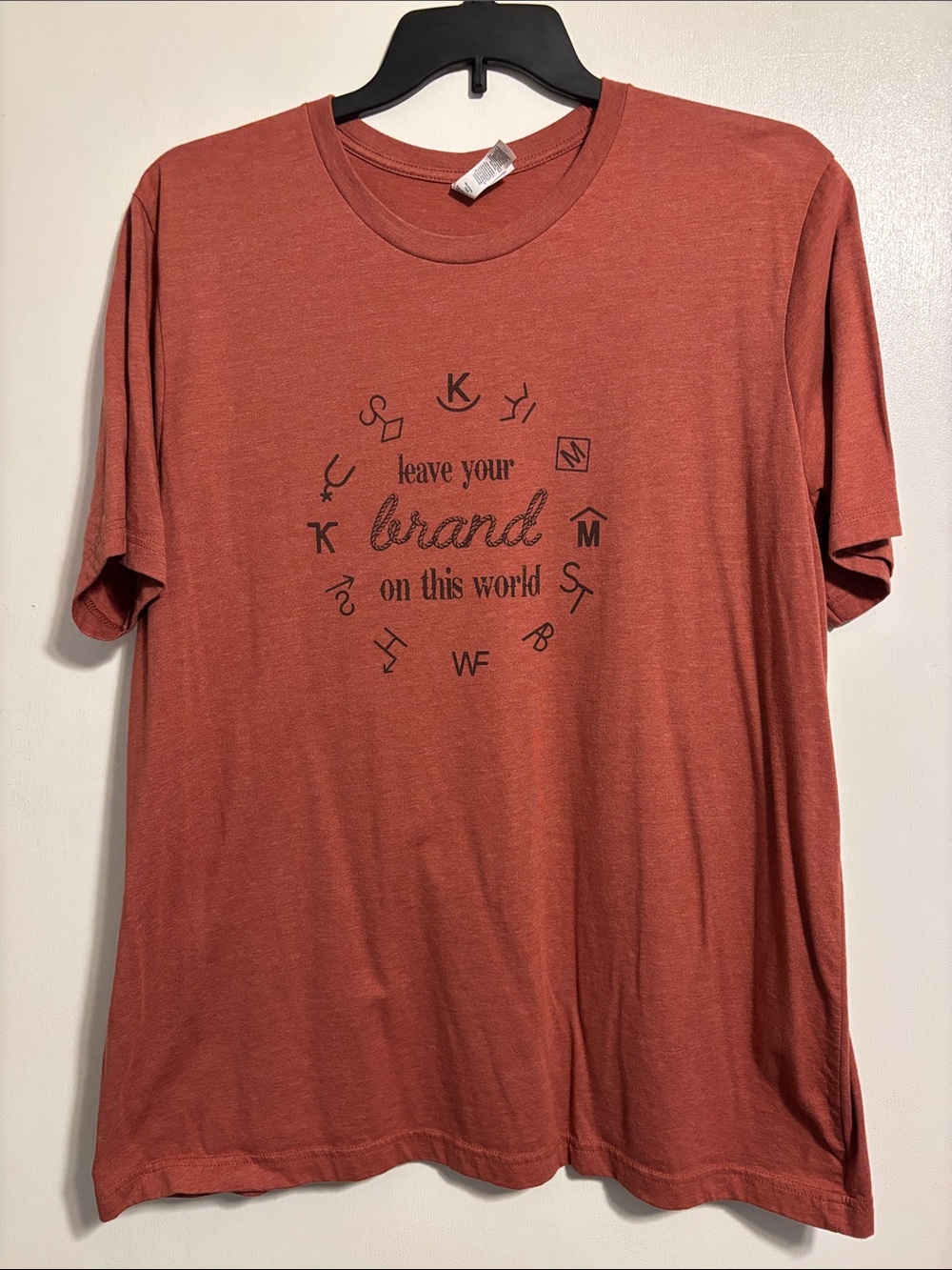 Bella Canvas Rust Short Sleeve Tee with Black Graphic